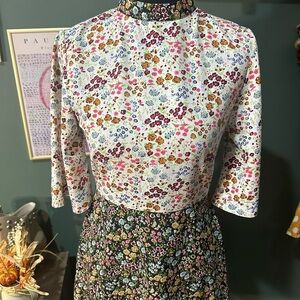 ASOS Floral Dress With Patchwork Design Size 0 Valentines Chic